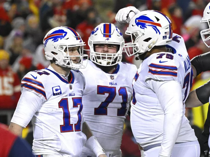 Josh Allen logo on helmets