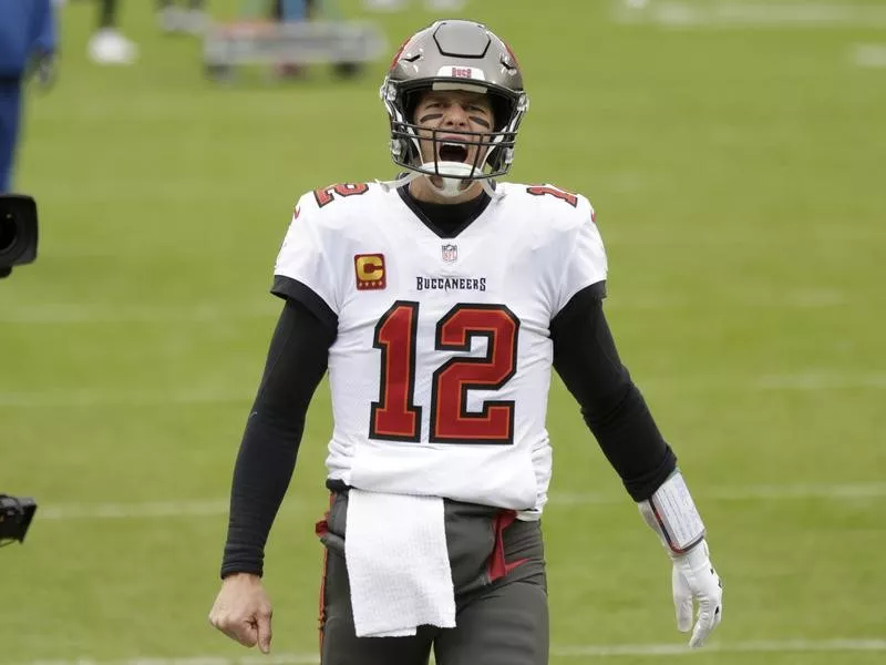 Tom Brady yells before a game