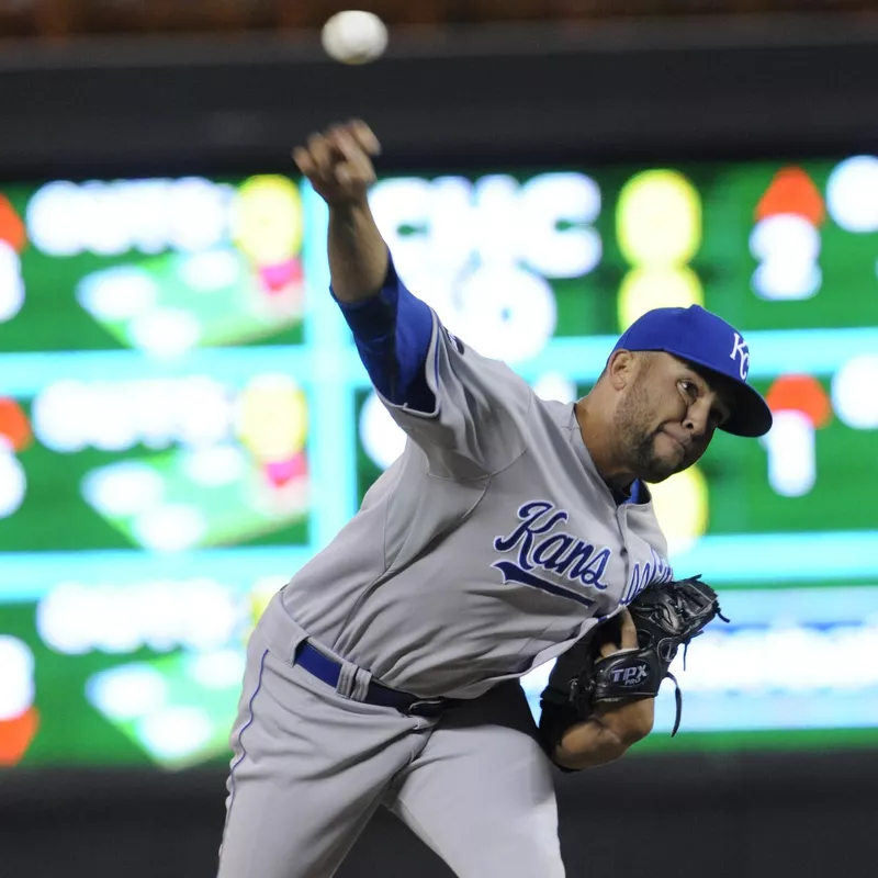 Kelvin Herrera pitching for Kansas City Royals