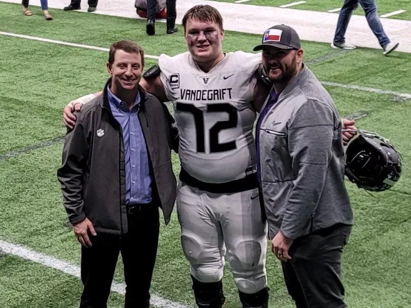 Vandegrift OL Ian Reed, Clemson head coach Dabo Swinney