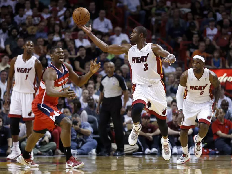 Dwyane Wade gains control of ball