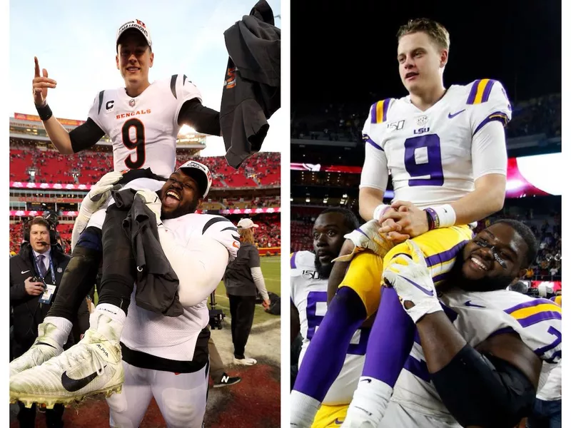 Tyler Shelvin and Joe Burrow