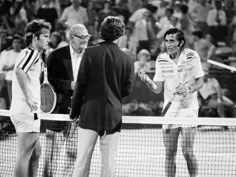 Ilie Nastase and John McEnroe in 1979