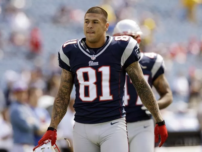 New England Patriots tight end Aaron Hernandez