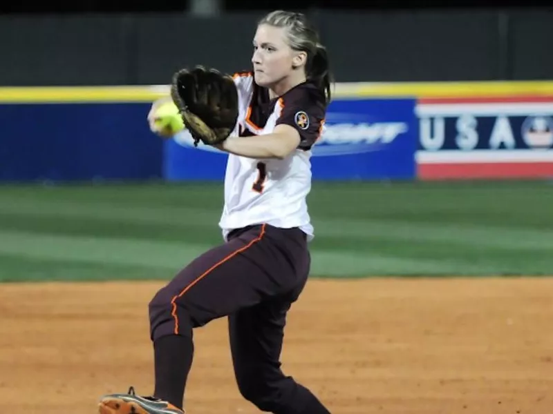 Virginia Tech pitcher Angela Tincher