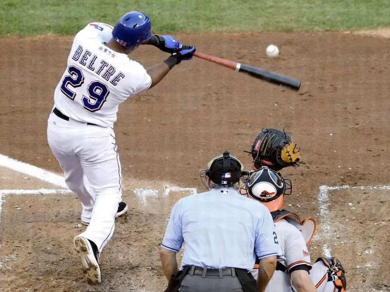 Texas Rangers Adrian Beltre during at bat