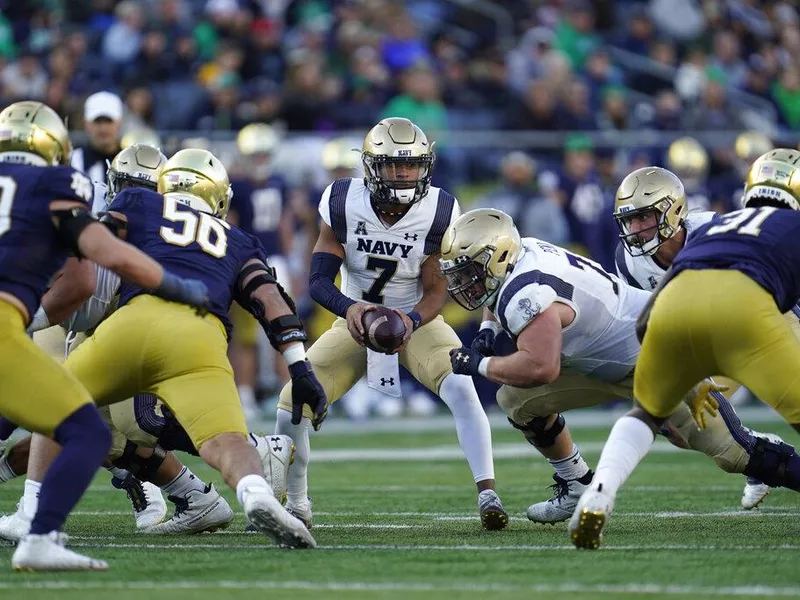 Navy quarterback Xavier Arline