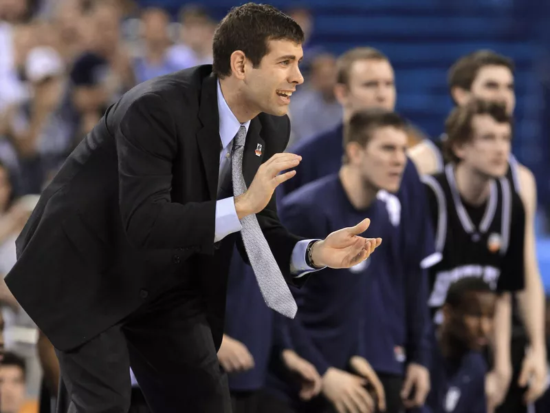 Butler coach Brad Stevens cheers on his team