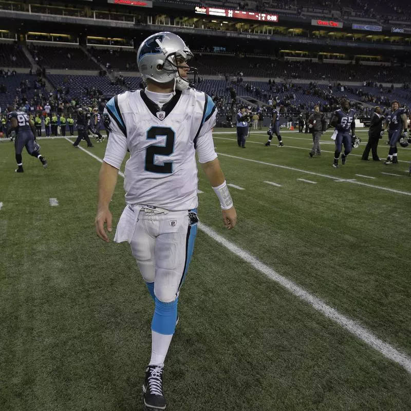 Jimmy Clausen walks off field following loss to Seattle Seahawks