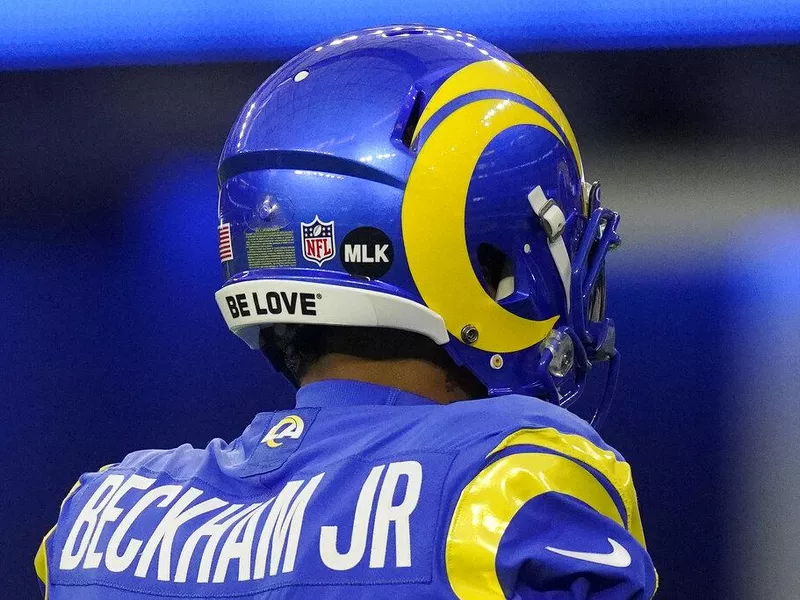 Los Angeles Rams logo on helmet