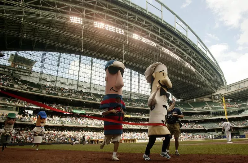 Sausage race at Milwaukee Brewers game