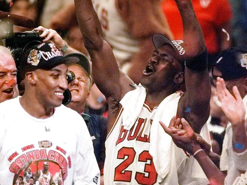 Scottie Pippen and Michael Jordan