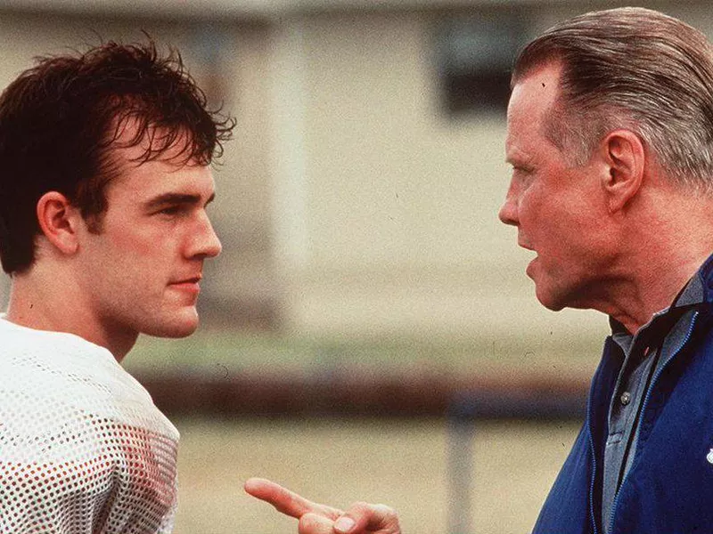 James Van Der Beek and Jon Voight in Varsity Blues