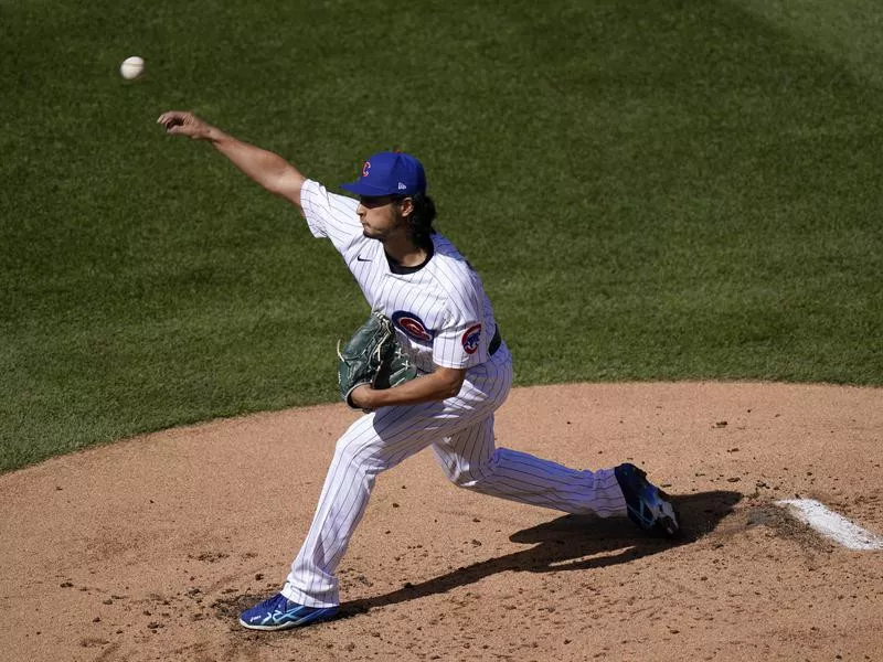 Chicago Cubs starting pitcher Yu Darvish deals