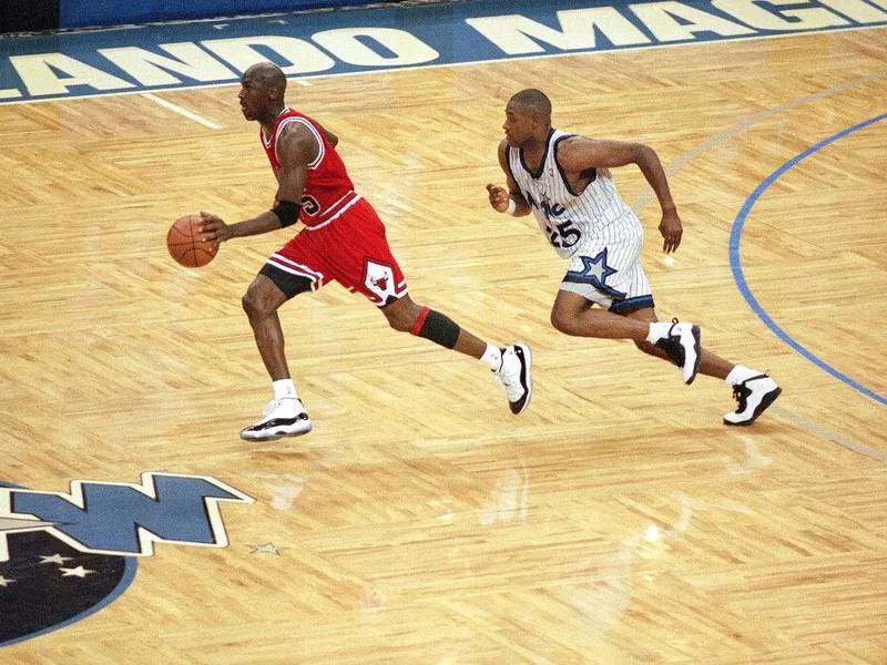 Michael Jordan and Nick Anderson