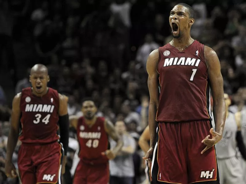 Chris Bosh reacts