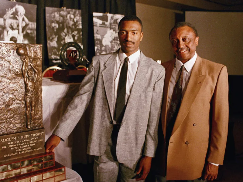 Temple coach John Chaney and Hersey Hawkins