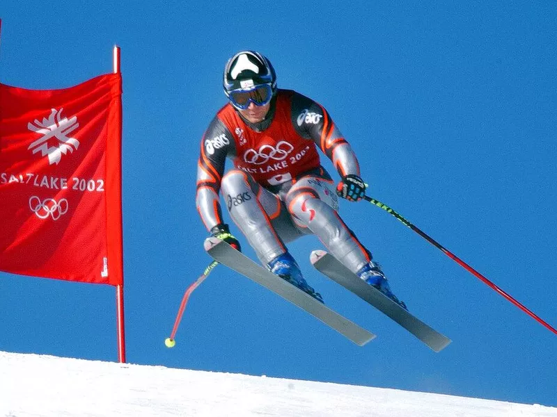 Stephan Eberharter racing in Salt Lake