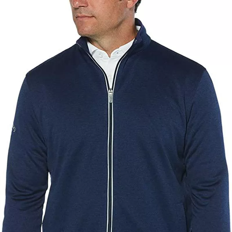 Callaway Men's Full Zip Long Sleeve Waffle Knit Fleece Golf Jacket