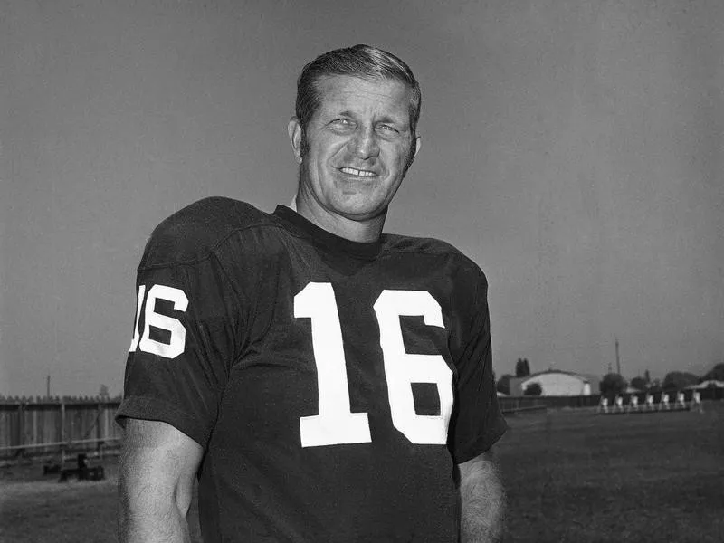 Kicker George Blanda poses