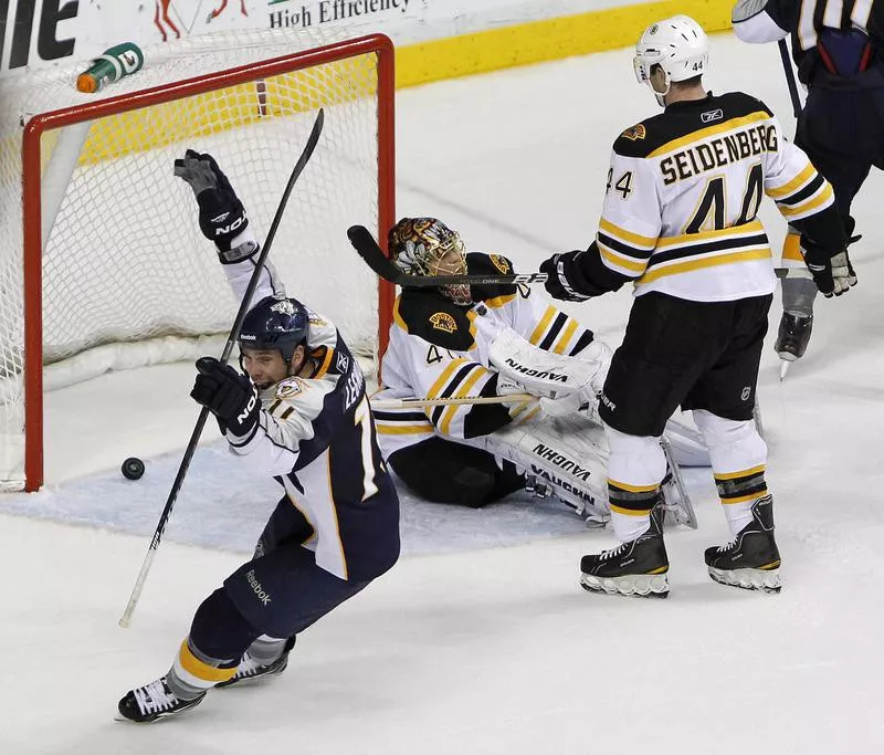 Nashville Predator David Legwand celebrates