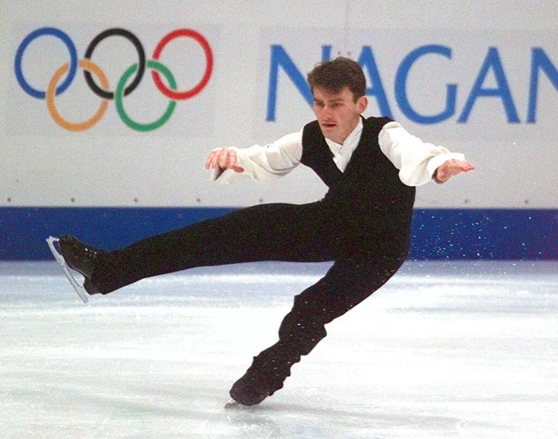 Todd Eldredge rehearses skate routine