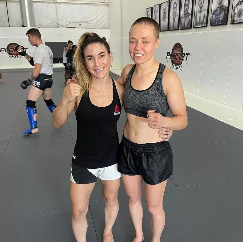 Rose Namajunas with training buddy