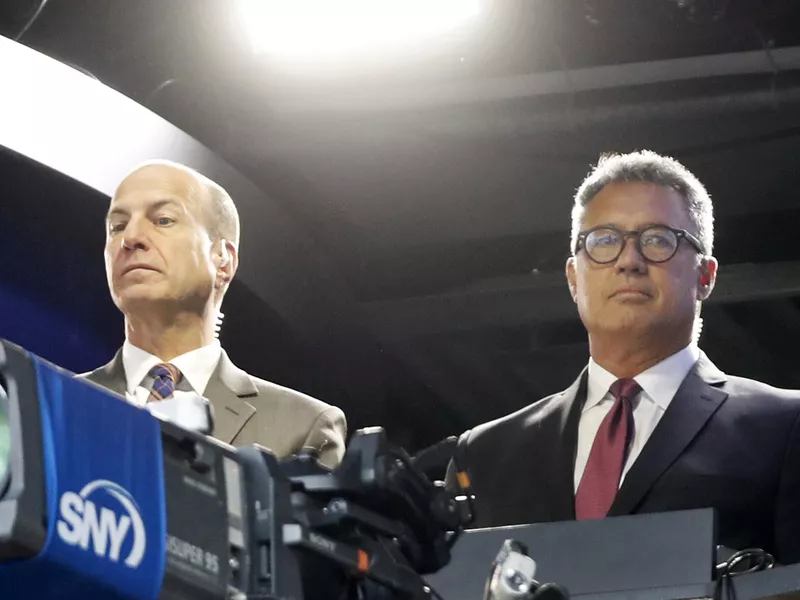 Gary Cohen and Ron Darling in the booth