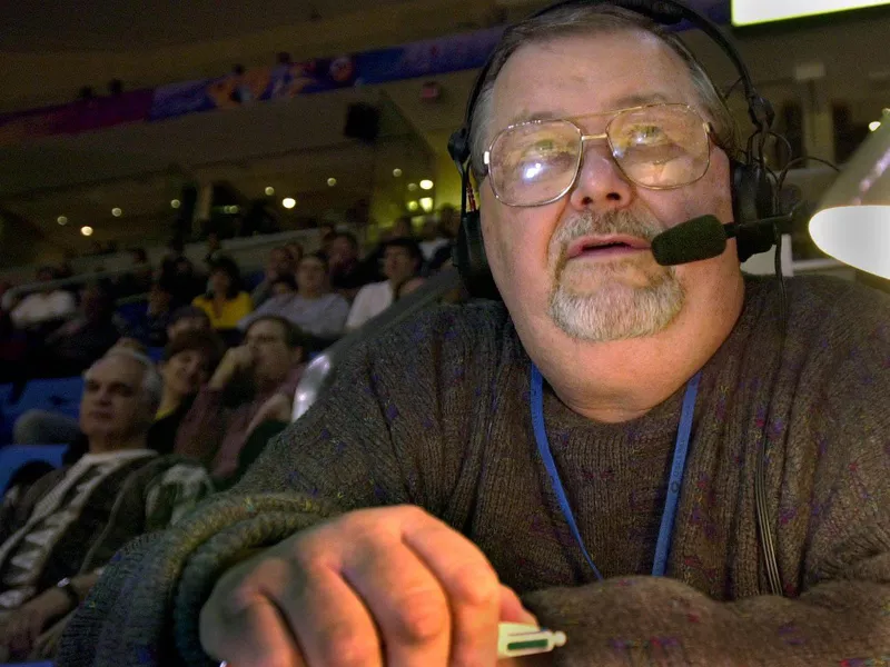 Cleveland Cavaliers announcer Joe Tait calls game