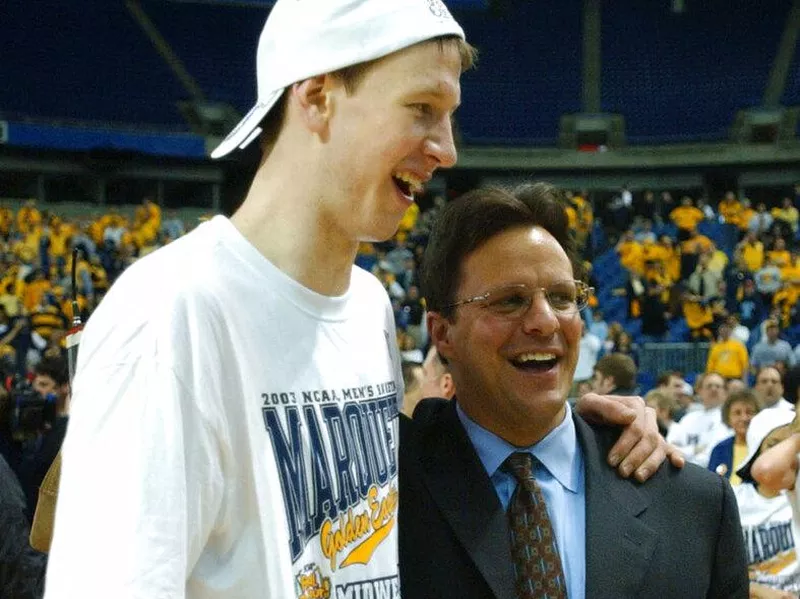 Marquette's Steve Novak and Tom Crean