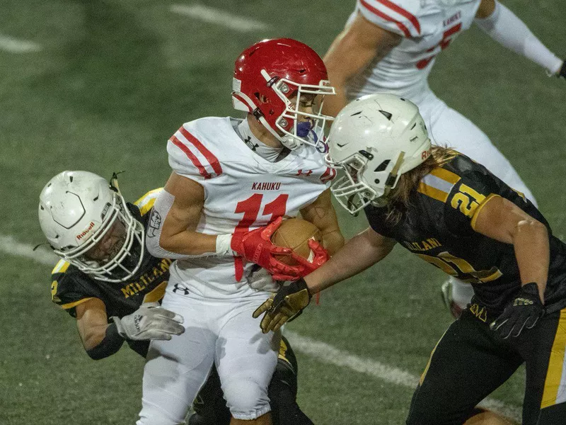 Kahuku High wide receiver Kainoa Carvalho