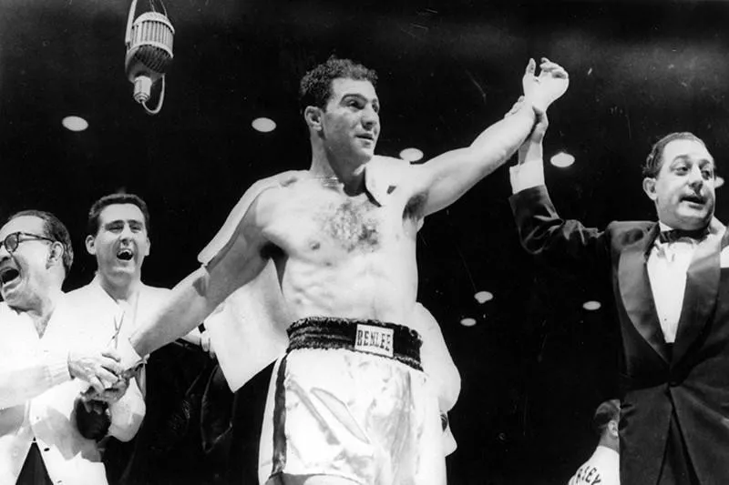 Rocky Marciano after knocking out Jersey Joe Walcott