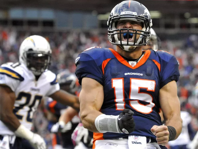 Denver Broncos quarterback Tim Tebow