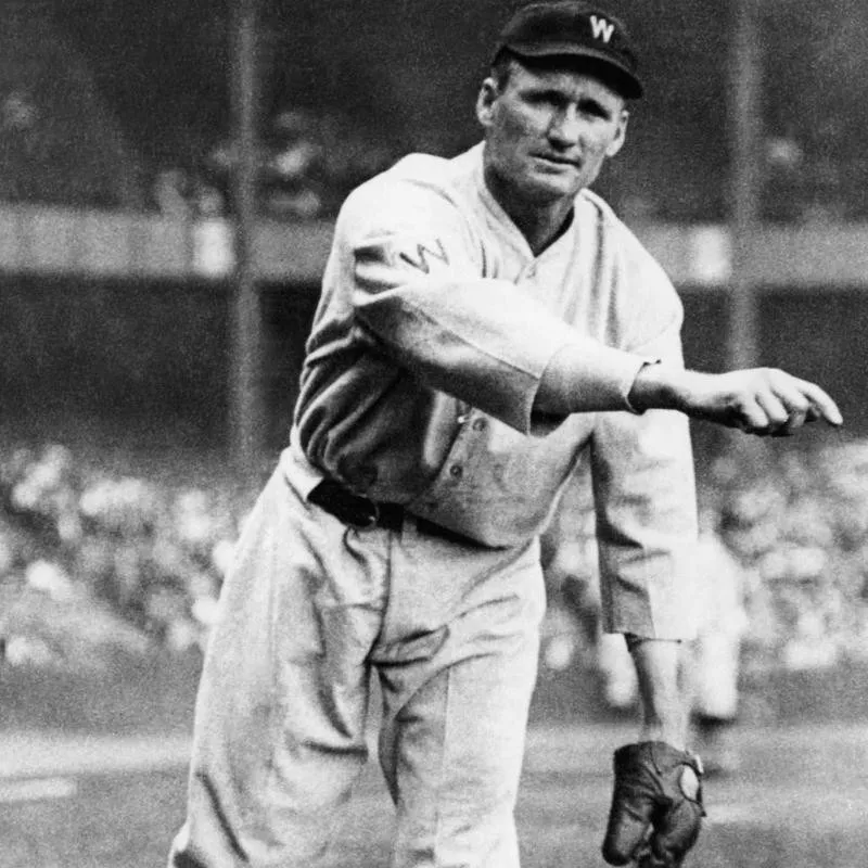 Walter Johnson following through