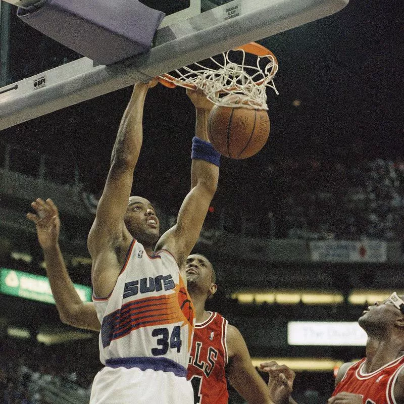 Phoenix Suns Charles Barkley slam dunks