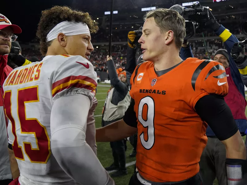 Chiefs quarterback Patrick Mahomes and Bengals quarterback Joe Burrow