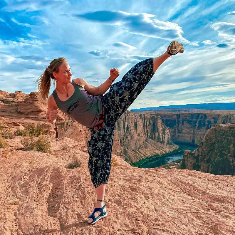 Valentina Schevchenko doing martial arts