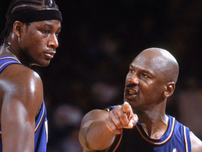 Kwame Brown with Michael Jordan