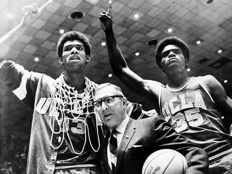 John Wooden,Lew Alcindor,Kareem Abdul Jabbar,Sidney Wicks