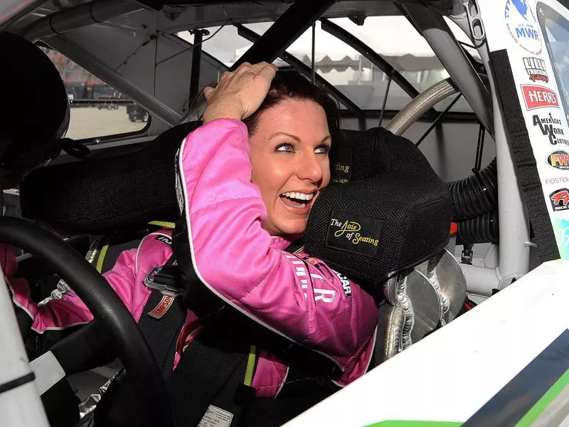 Jennifer Jo Cobb smiling in car