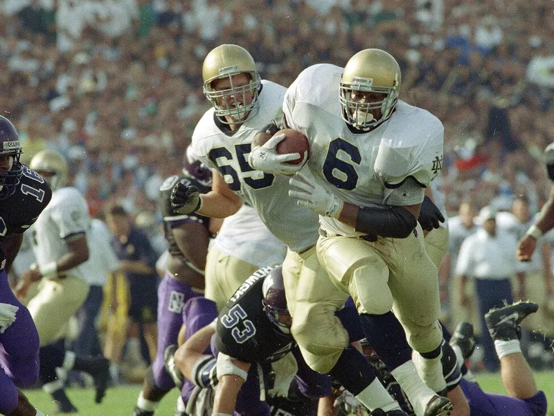 Notre Dame running back Jerome Bettis