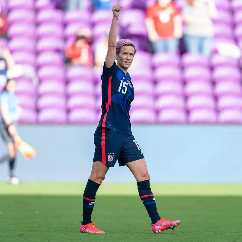 Mean Rapinoe on the soccer field