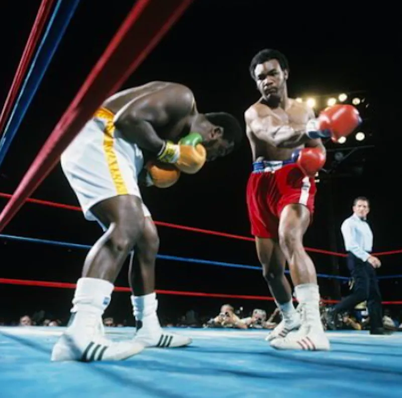 George Foreman against Joe Frazier