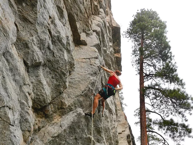 Climber in Skaha Bluffs Provincial Park, Canada