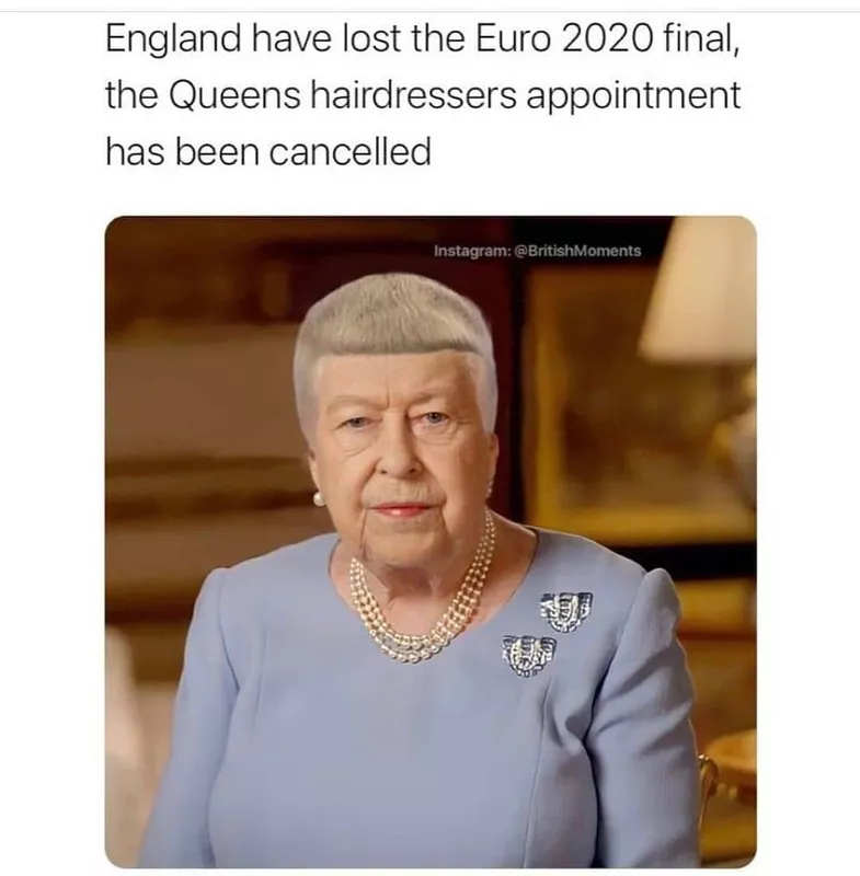 Joke about Queen's haircut