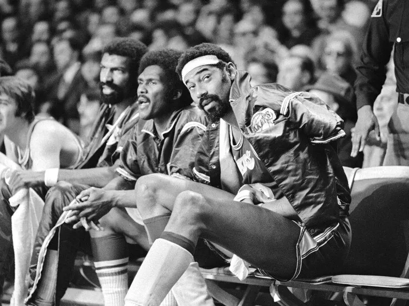 Wilt Chamberlain on the bench