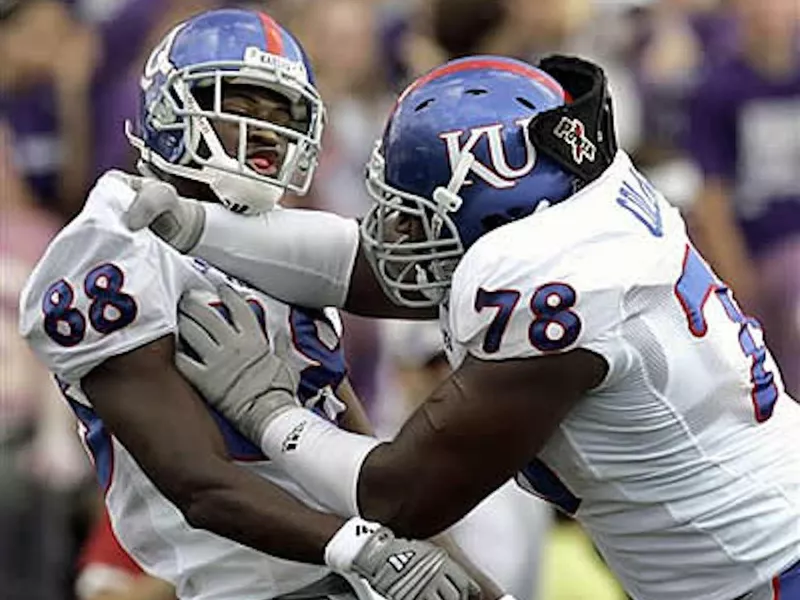 Kansas offensive tackle Anthony Collins