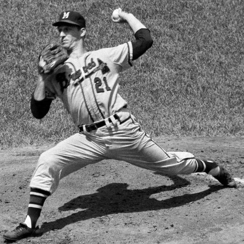 Warren Spahn in action