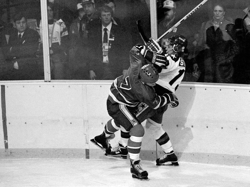 Eric Strobel battles on ice