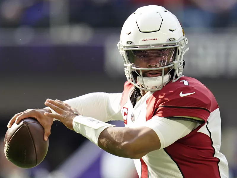 Arizona Cardinals quarterback Kyler Murray looks to pass